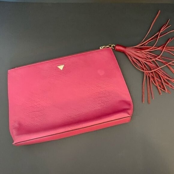 Sam Edelman Chevron Walker Suede Leather Boho Tribal Indie Clutch Bag - Picture 10 of 11